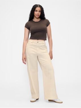 GAP Wide-Leg Cream Men's Pants